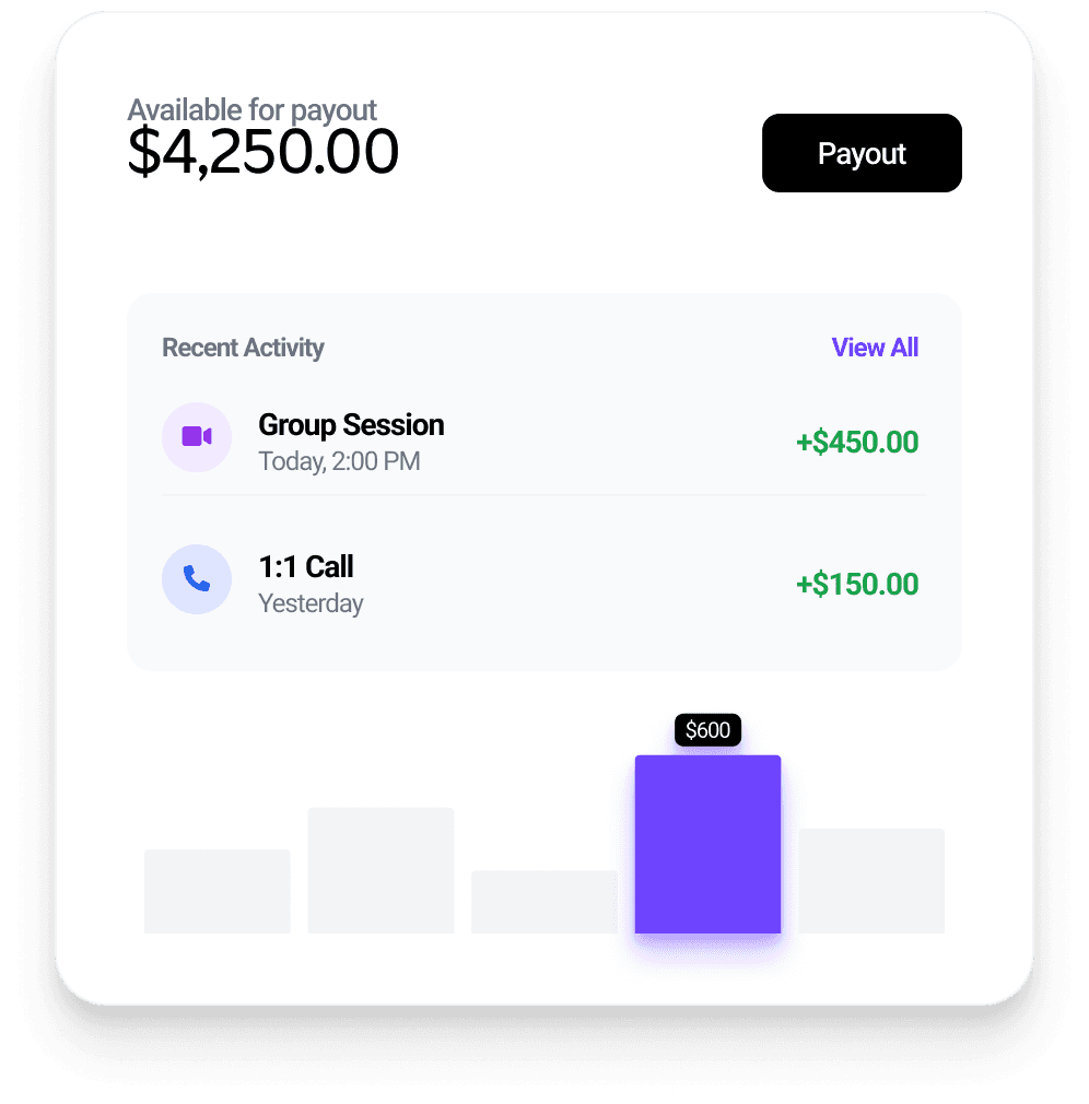 Earnings dashboard feature